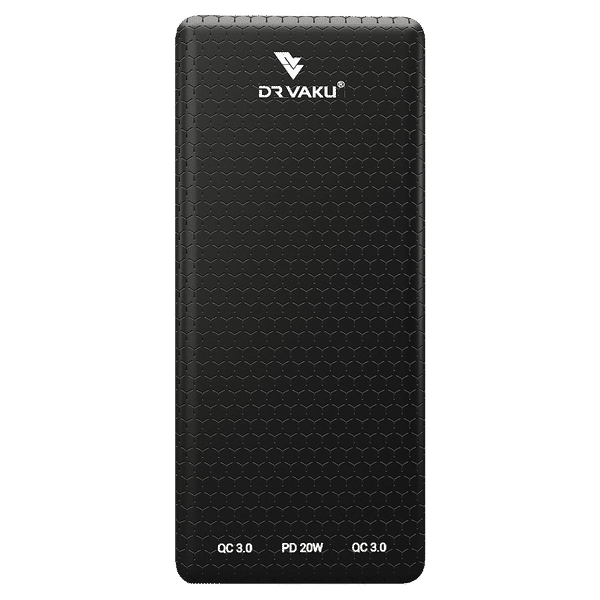 Vaku Carbon Series Magnus 10000 mAh Fast Charging Power Bank (1 Micro USB Type B, 1 Type C & 2 Type A Ports, Digital LED Indicator, Black)_1