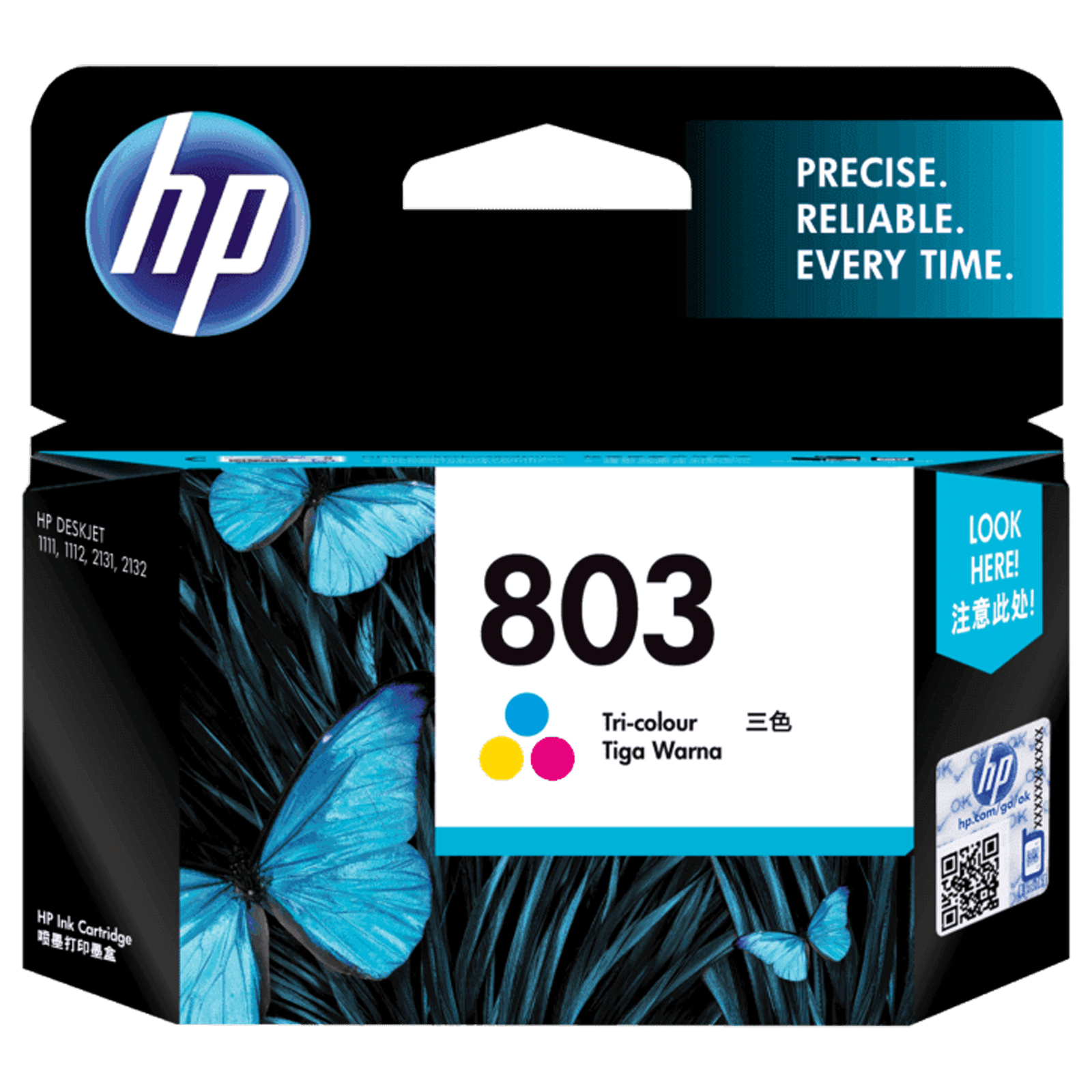 HP 803 Original Ink Cartridge (889296532163N, Tri-color)