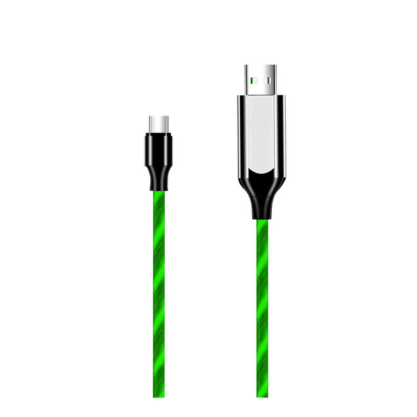 Macmerise Illume Type A to Type C 3.3 Feet (1M) Cable (LED Light Flow, Green)_1
