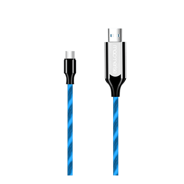 Macmerise Illume Type A to Type C 3.3 Feet (1M) Cable (LED Light Flow, Blue)_1