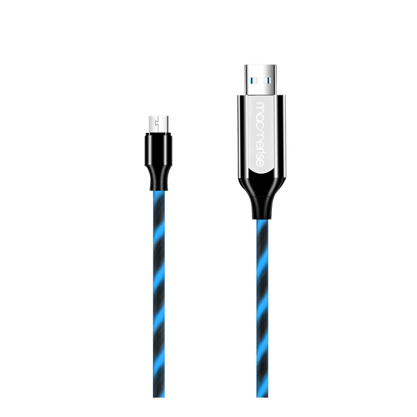 Macmerise Illume Type A to Micro USB 3.3 Feet (1M) Cable (LED Light Flow, Black)_1