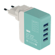 GM Cuba 12W Type A 4-Port Charger (Adapter Only, Lightweight & Sturdy Body, White/Green)_1