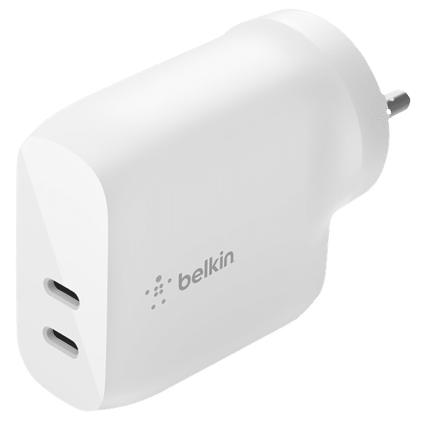 belkin BoostCharge 40W Type C 2-Port Fast Charger (Adapter Only, PD 3.0 Certified, White)_1
