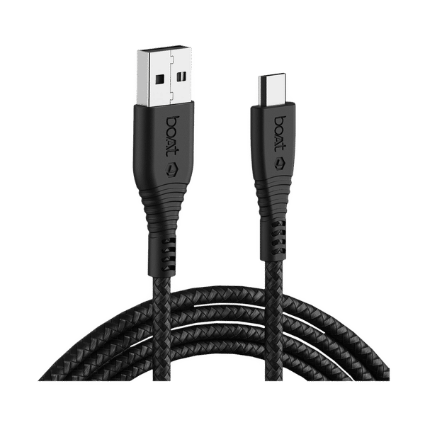 boAt 55 Type A to Micro USB 4.9 Feet (1.5M) Cable (Tangle-free Design, Black)_1