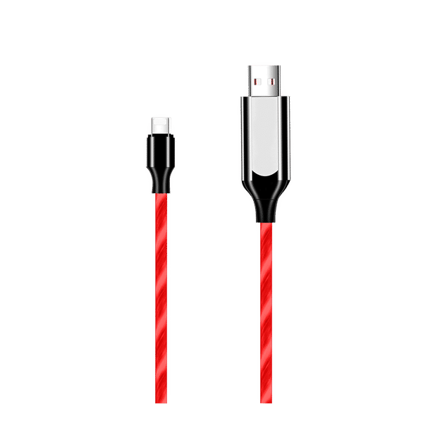 Macmerise Illume Type A to Lightning 3.3 Feet (1M) Cable (LED Light Flow, Red)_1