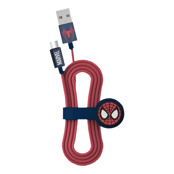 Macmerise Spiderman Type A to Type C 3.3 Feet (1M) Cable (MFi Certified, Multicolor)_1