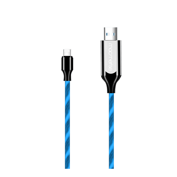 Macmerise Illume Type A to Lightning 3.3 Feet (1M) Cable (LED Light Flow, Blue)_1