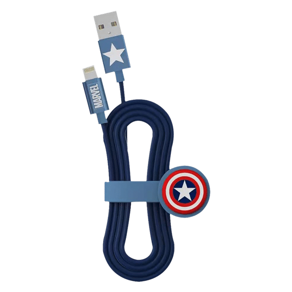 Macmerise Captain America Type A to Lightning 3.3 Feet (1M) Cable (MFi Certified, Multicolor)_1