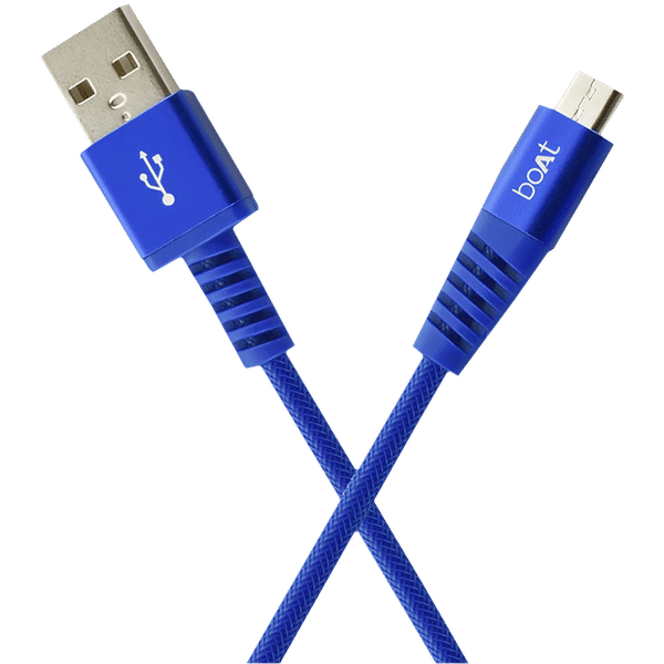 boAt Rugged 700 V3 Type A to Micro USB 4.9 Feet (1.5M) Cable (Tangle-free Design, Blue)_1