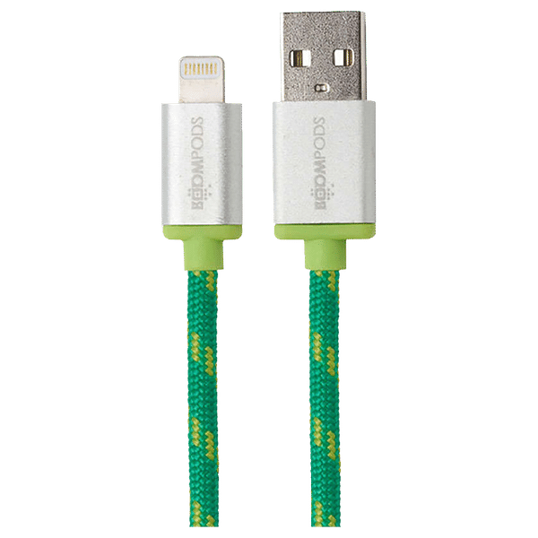 Boompods Retro Type A to Lightning 3.3 Feet (1M) Cable (Sync and Charge, Green)_1