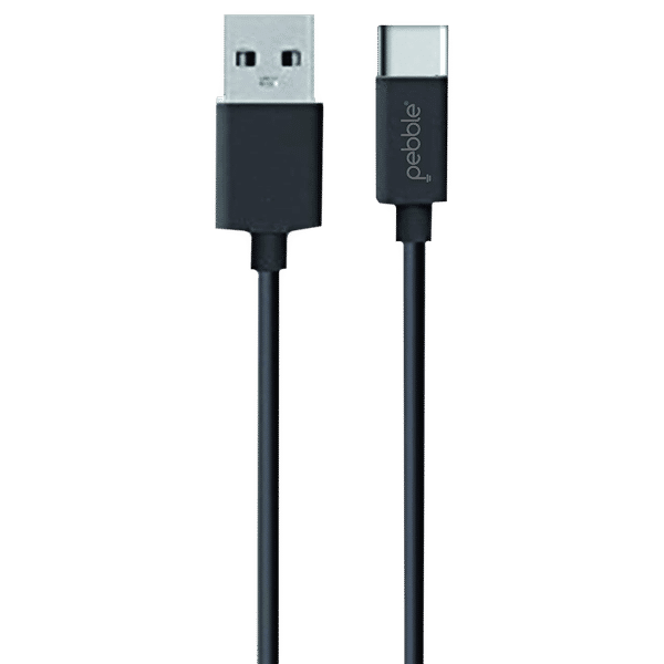 Pebble Type A to Type C 3.3 Feet (1M) Cable (Sync and Charge, Black)_1