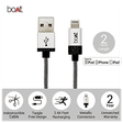 boAt LTG 500 Type A to Lightning 6.6 Feet (2M) Cable (MFi Certified, Metallic Silver)_3