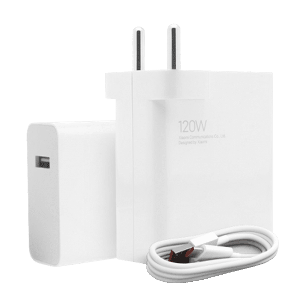 Xiaomi HyperCharge 120W Type A Fast Charger (Type A to Type C Cable, Qualcomm Quick Charge 3.0, White)_1