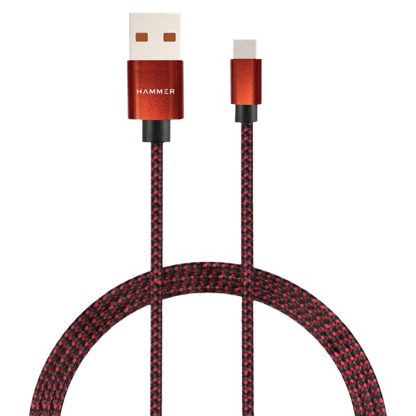 Hammer Type A to Type C 3.3 Feet (1M) Cable (Tangle-free Design, Red)_1