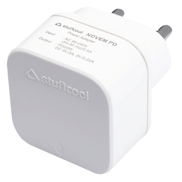 Stuffcool Novem 20W Type C Fast Charger (Adapter Only, BIS Approved, White)_1