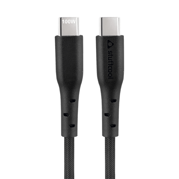 Stuffcool Centum Type C to Type C 3.9 Feet (1.2M) Cable (Tangle-free Design, Black)_1