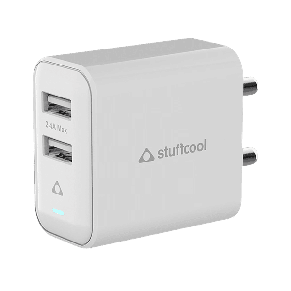Stuffcool Flow 12W Type A 2-Port Charger (Adapter Only, Over Temperature Protection, White)_1