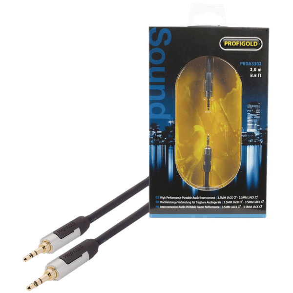 Profigold 3.5mm Aux to 3.5mm Aux 3.3 Feet (1M) Cable (IAT Technology, Black/Grey)_1