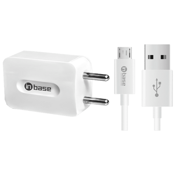 Inbase Type A 2-Port Fast Charger (Type A to Micro USB Cable, Multiple Protection, White)_1