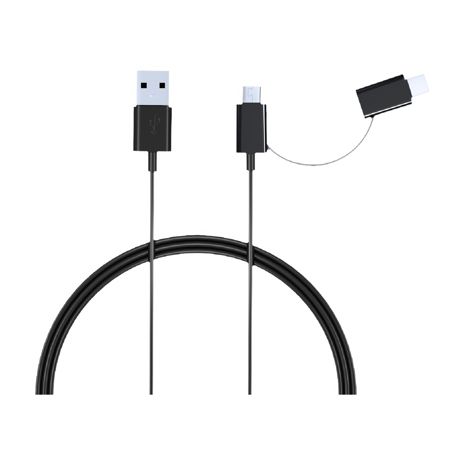 Buy Croma Type A to Type C, Micro USB 3.9 Feet (1.2M) 2-in-1 Cable