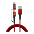 boAt Deuce 300 Type A to Type C, Micro USB 4.9 Feet (1.5M) 2-in-1 Cable (Tangle-free Design, Martian Red)_4