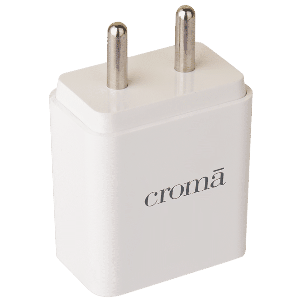 Croma 20W Type A & Type C 2-Port Fast Charger (Short-Circuit Protection, White)_1