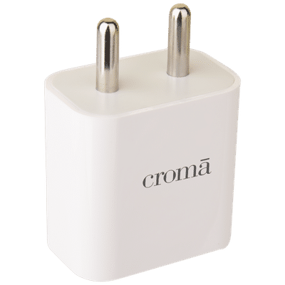 Croma Type C to 3.5mm Aux 0.39 Feet (0.12M) Audio Adapter (In-Built DAC  Chip, Black)