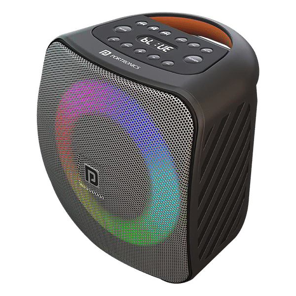 PORTRONICS Dash 40W Portable Bluetooth Speaker (Built-in FM Radio, Black/Grey)_1