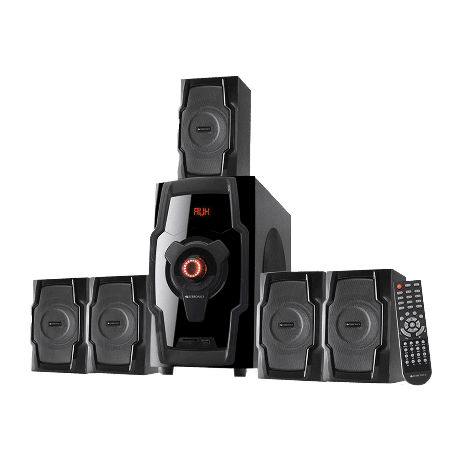 ZEBRONICS Zeb-BT8490RUCF 80W Multimedia Speaker (Built-in FM Radio, 5.1 Channel, Black)