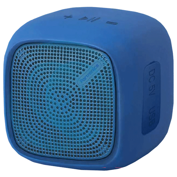 PORTRONICS Bounce 5W Portable Bluetooth Speaker (Water Resistant, Thumping Bass, Mono Speaker, Blue)_1