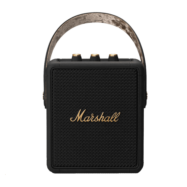 Marshall Stockwell II 20W Portable Bluetooth Speaker (IPX4 Water Resistant, 20 Hours Playtime, Stereo Channel, Black/Brass)_1