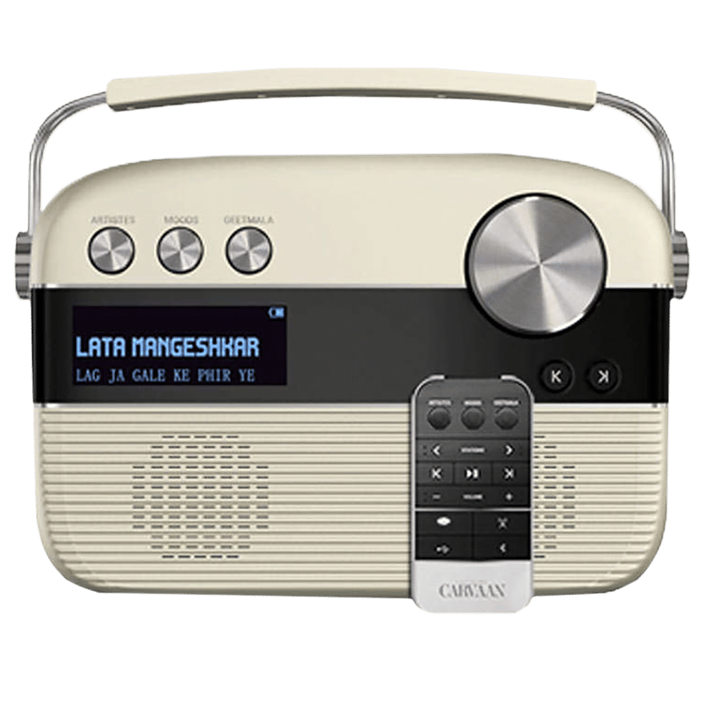 SAREGAMA Carvaan 6W Portable Bluetooth Speaker (5 Hours Playtime, Porcelain White)