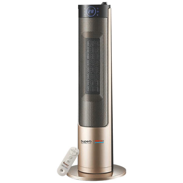 WARMEX Junior Cera H2O 2000 Watts Carbon Room Heater & Humidifier (With Remote Control, Champagne Gold)_1