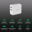 Stuffcool Flow Type A 2-Port Fast Charger (Type A to Type C Cable, Auto Detect Smart IC, White)_2
