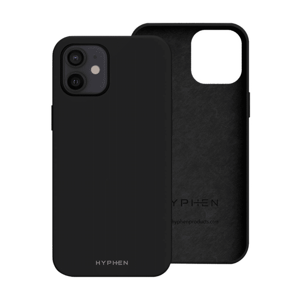 Hyphen TINT Soft Polyurethane Silicone Back Cover for Apple iPhone 12, 12 Pro (Supports Wireless Charging, Black)_1