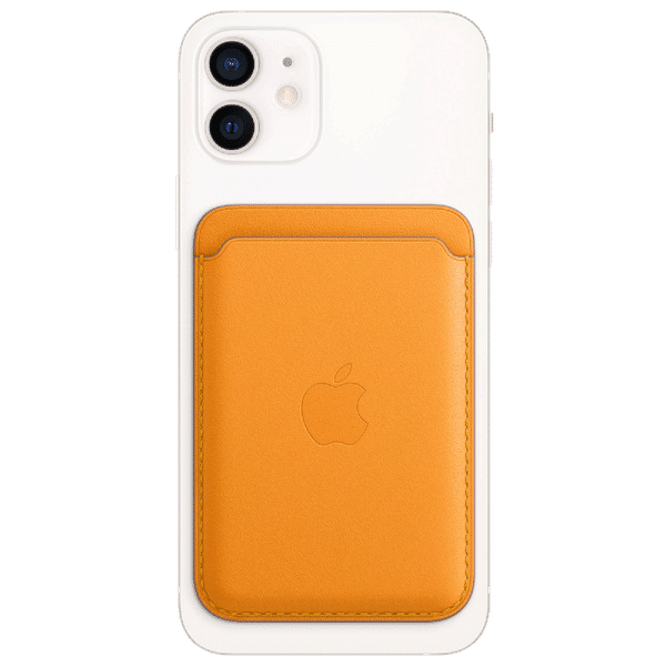 Apple MagSafe Leather Wallet for iPhone 12, 12 Pro Max, 12 Pro, 12 Mini (Strong Built-in Magnets, California Poppy)_1