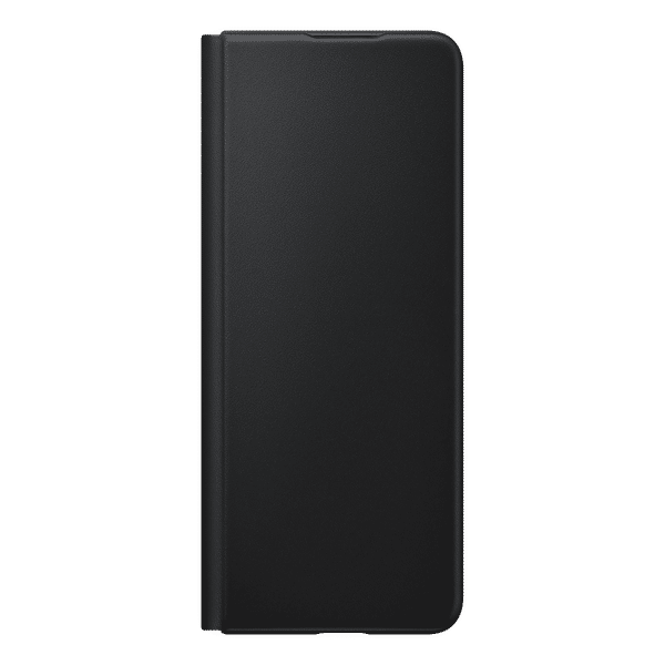 SAMSUNG Soft Leather Flip Cover for SAMSUNG Galaxy Z Fold3 5G (Back Strap, Black)_1