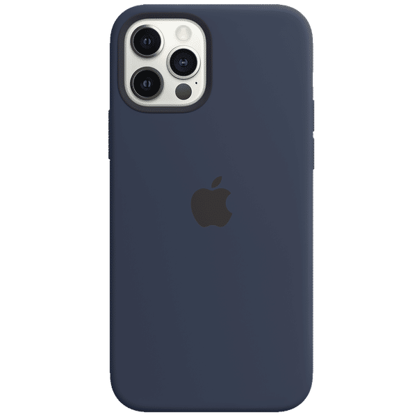 Apple Soft Silicone Back Cover for Apple iPhone 12, 12 Pro (Built-in Magnets, Deep Navy)_1
