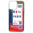 QUIX Paris Boarding Pass Soft TPU Back Cover for Apple iPhone 14 (Supports Wireless Charging, Multi Color)_1