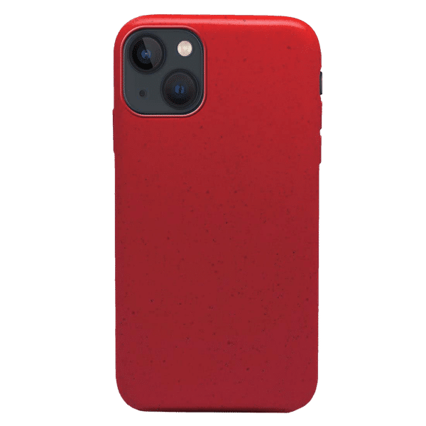 Macmerise Eco-ver Soft Bamboo & Starch Based Material Back Cover for Apple iPhone 14 (Supports Wireless Charging, Crimson Red)_1