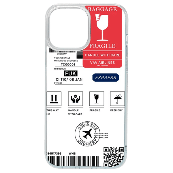 QUIX Fragile Sticker Soft TPU Back Cover for Apple iPhone 14 Pro (Supports Wireless Charging, Multi Color)_1