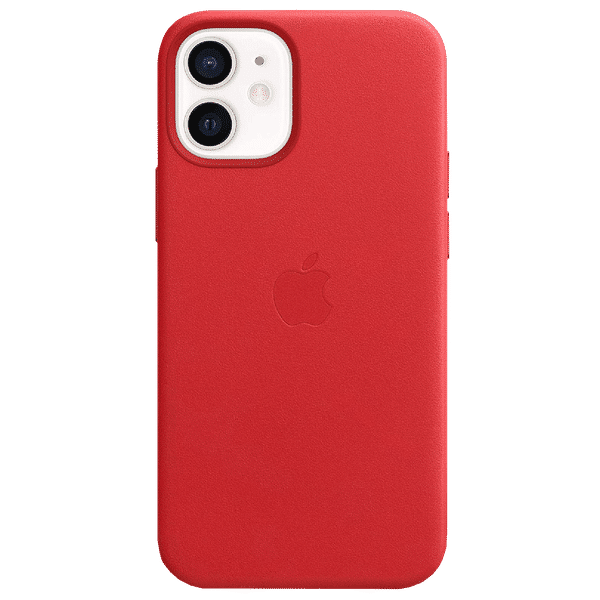Apple Soft Leather Back Cover for Apple iPhone 12, 12 Pro (Built-in Magnets, (Product) Red)_1