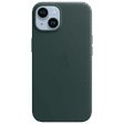 Apple Soft Leather Back Cover for Apple iPhone 14 (MagSafe Charging Support, Forest Green)_1