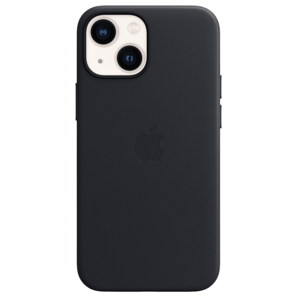 Apple Soft Leather Back Cover for Apple iPhone 13 (Supports Wireless Charging, Midnight)_1