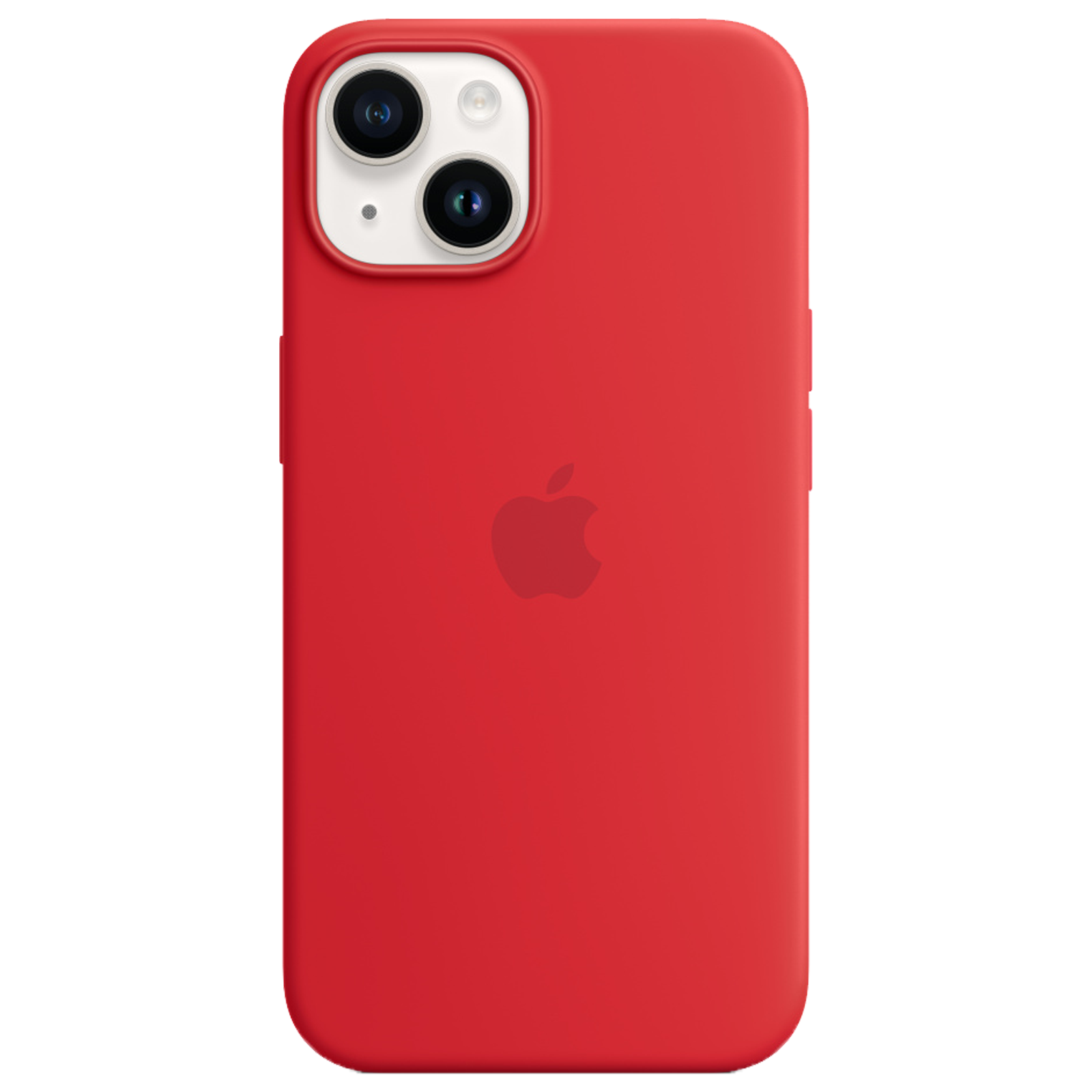 Apple Soft Silicone Back Cover for Apple iPhone 14 (MagSafe Charging Support, Red)