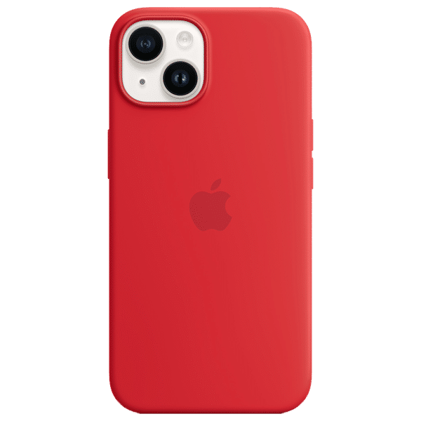 Apple Soft Silicone Back Cover for Apple iPhone 14 (MagSafe Charging Support, Red)_1