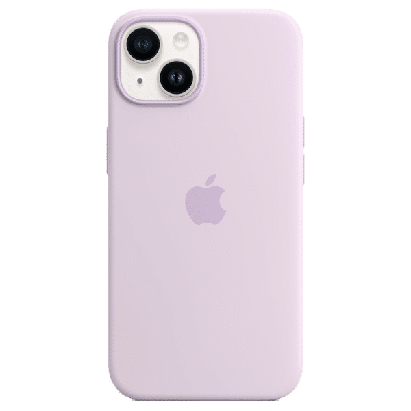 Buy Apple Soft Silicone Back Cover for Apple iPhone 14 (MagSafe Charging  Support, Lilac) Online - Croma