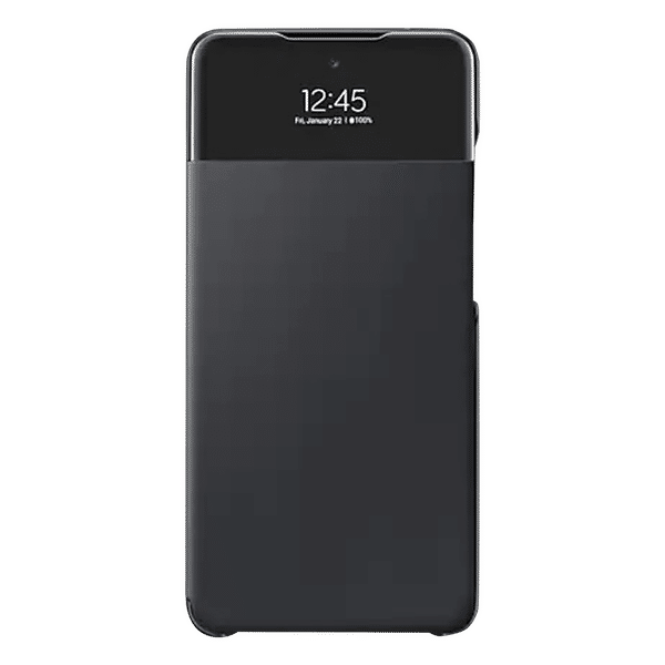 SAMSUNG Smart S View TPU Flip Cover for SAMSUNG Galaxy A52 (Anti-Microbial, Black)_1