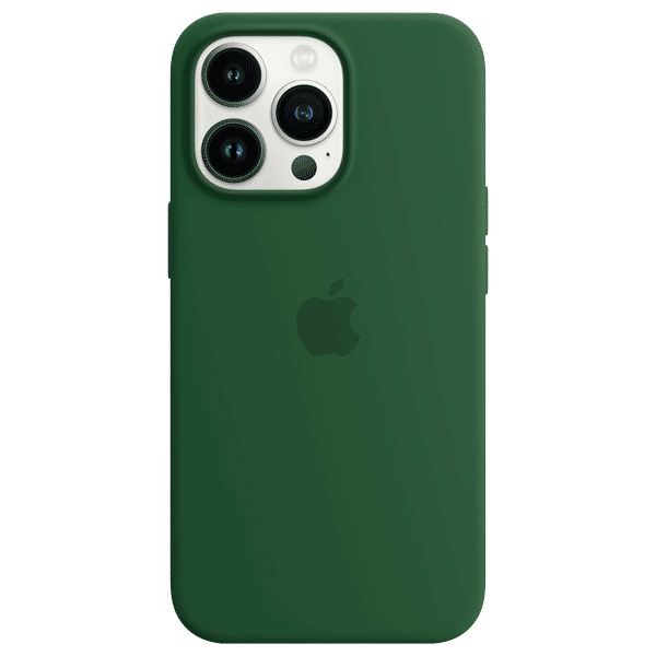 Apple Soft Silicone Back Cover for Apple iPhone 13 Pro (Supports Wireless Charging, Clover)_1