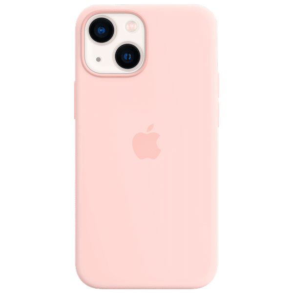 Apple Soft Silicone Back Cover for Apple iPhone 13 (Supports Wireless Charging, Chalk Pink)_1
